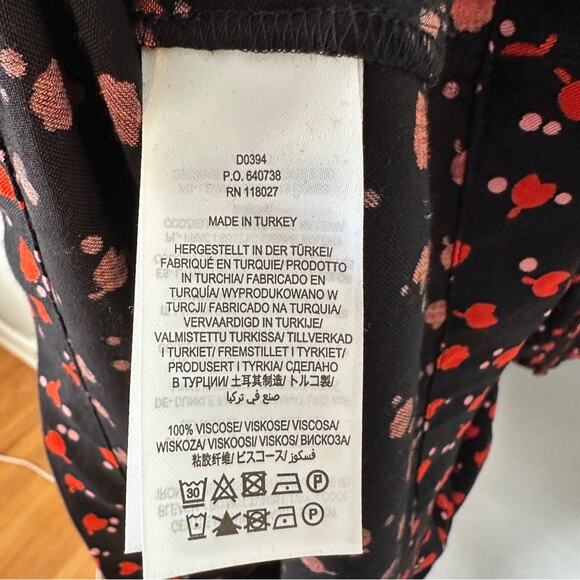 Boden Tulip Charm Tie Side Mini Dress 8 NWT NEW Red Floral Puff Sleeve - Picture 8 of 14